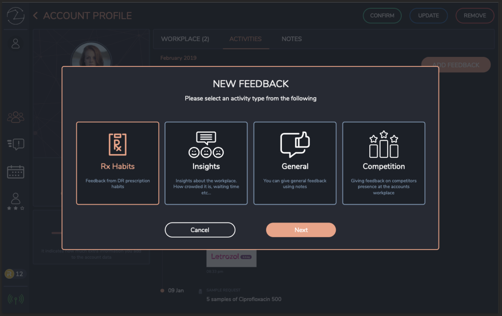 Add Rx habits, HCP insights, and competition feedback workflow