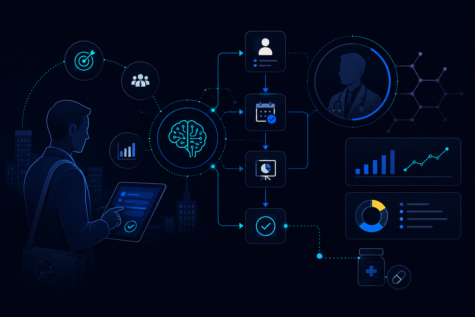 AI-driven pharma detailing workflows for medical representatives in 2026