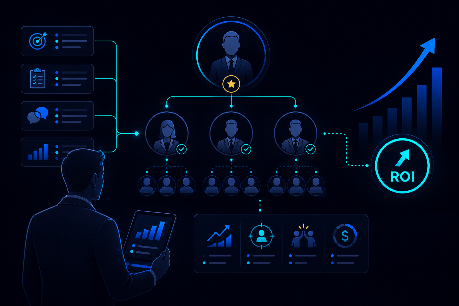 Pharma first-line manager coaching medical representatives and tracking ROI