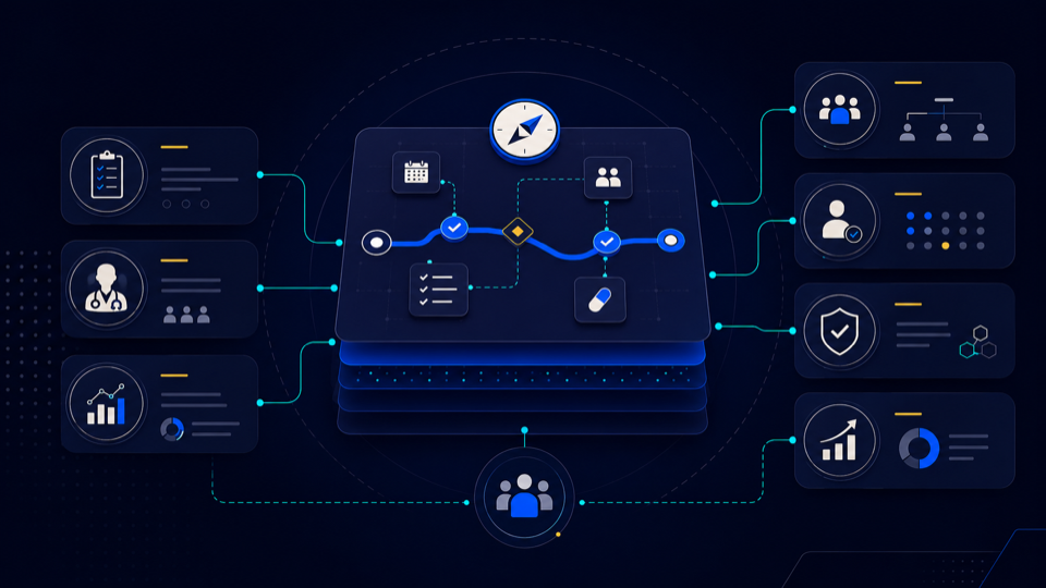 Workflow map cover for the Modern pharma commercial operations playbook