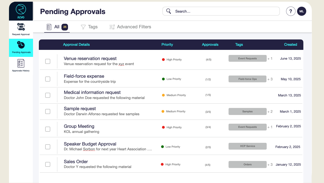 Approvals workflow Screenshot 1